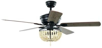 Costway 52 Inch Retro Ceiling Fan Light with Reversible Blades Remote Control-Black