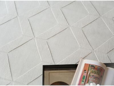 Exquisite Rugs Brunello Modern Handmade Silky Nylon in White Area Rug