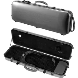 VEVOR 4/4 Violinenkoffer in voller Größe, eingebautes Hygrometer, Geigenkoffer; Reisetragetasche, mit Plüschfutter, Schultergurten, kratzfest, professionelle längliche Form, für Violine, schwarz