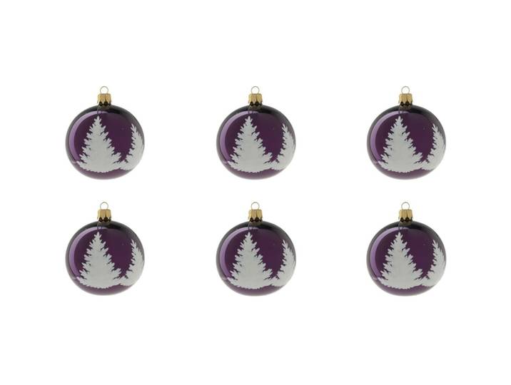 Weihnachtskugelset Purple Tree - Farbe: dunkelviolett - Material: Glas - 949