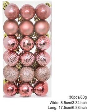 Modern Mode Marketplace Plating Glossy Decorative Christmas Balls Set Box, Balls Christmas Tree Pendant, Holiday New Year Party Decor 9