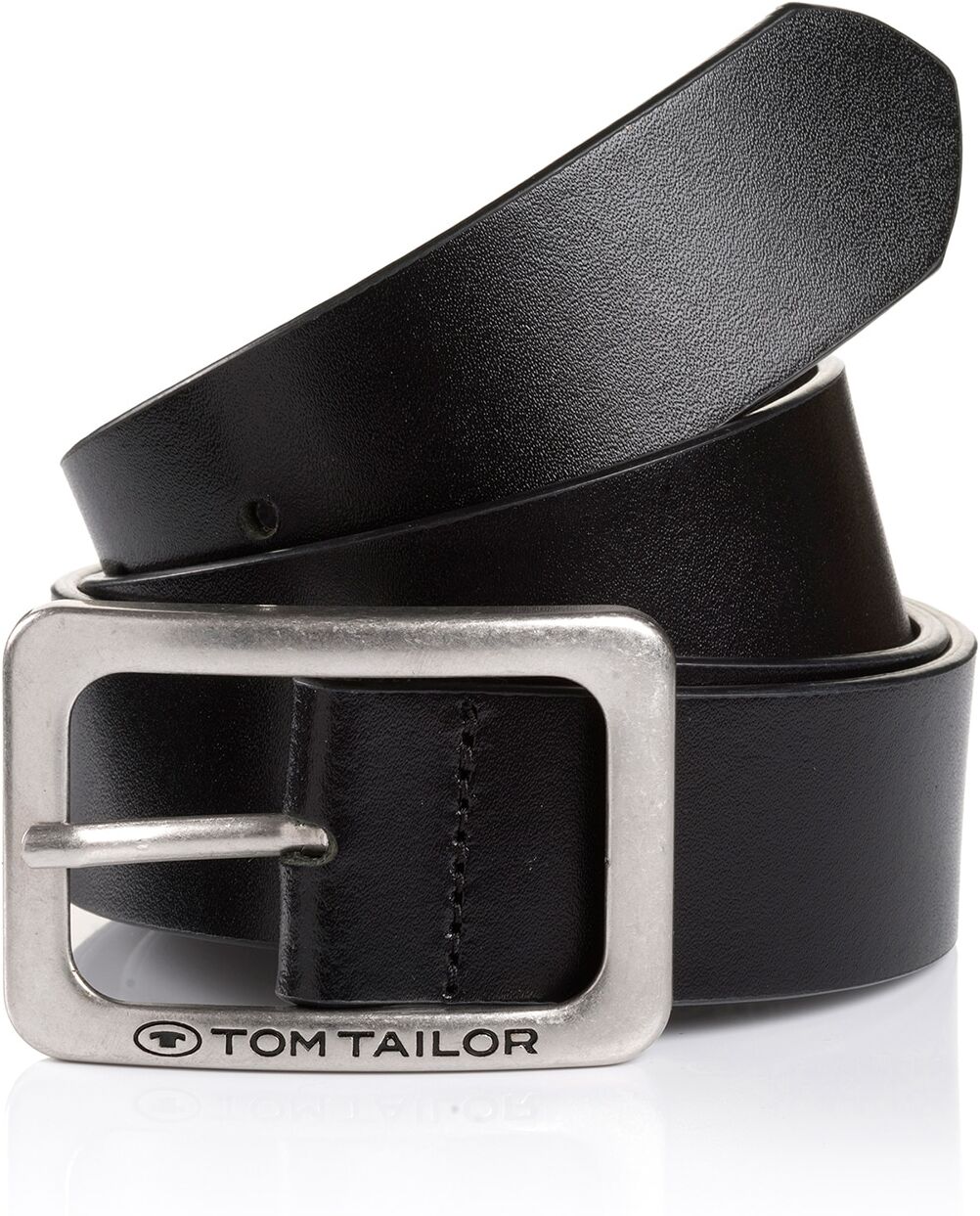 Ledergürtel TOM TAILOR "TTEVE", Damen, Gr. 95, schwarz, Rindsleder, unifarben, Gürtel Ledergürtel, 4 cm breiter Damen Ledergürtel, kalssiches Must-Have, Topseller