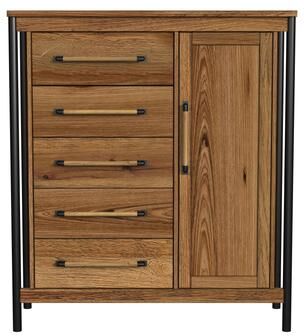 Intercon Norcross 5-Drawer Rubberwood Chest, Hickory