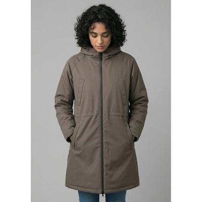Wintermantel DERBE "Deutholm", Damen, Gr. 44, morelslashjet schwarz, Obermaterial: 100% Polyester. Füllung: 100% Polyester. Futter: 100% Polyester, Mäntel Wintermantel, Moderne Funktionsmaterialien, wasserdicht, Innentasche