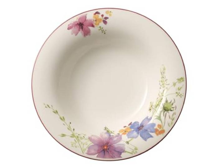 Villeroy & Boch - Assiette à Soupe Mariefleur Basic\, Assiette Creuse au Décor Floral en Porcelaine Premium\, Compatible Lave-Vaisselle\, 23 cm