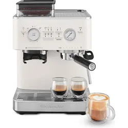 KitchenAid Halbautomatische Espressomaschine mit Kaffeemühle 5KES6551, Siebträgermaschine, Weiss, Silber