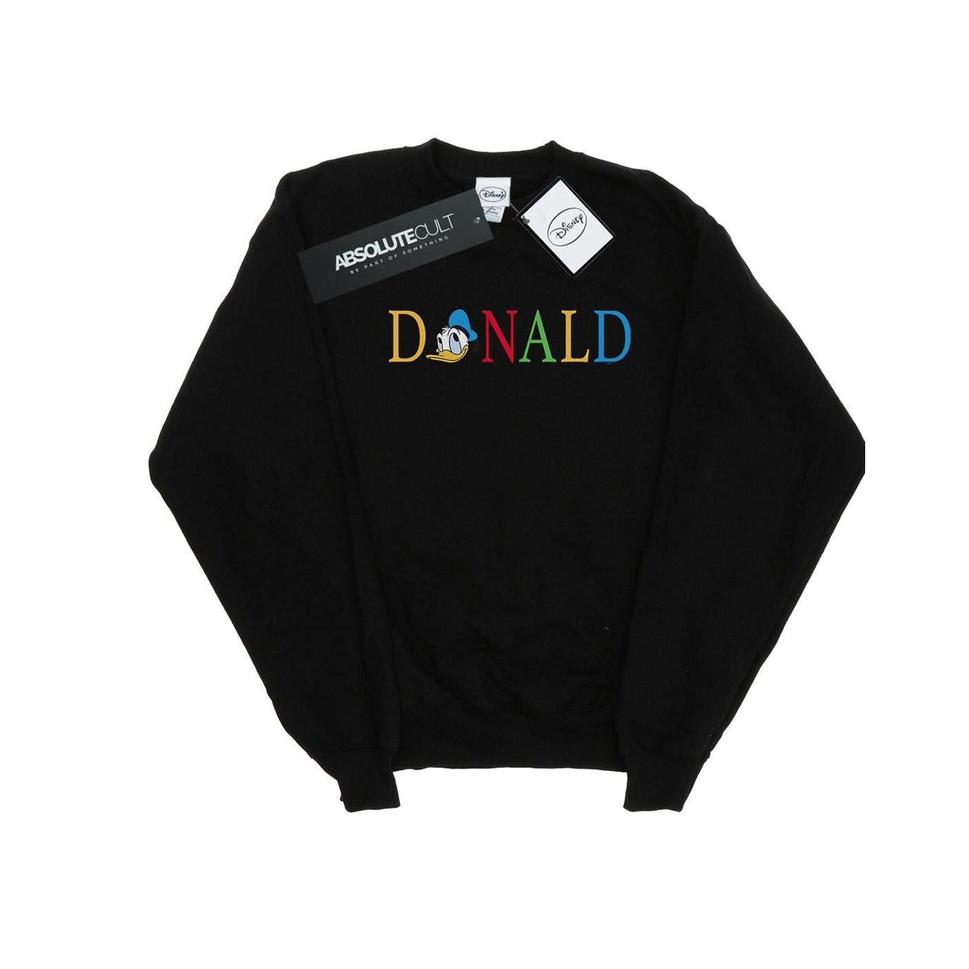 Disney Heren Donald Duck Letters Sweatshirt (Zwart)