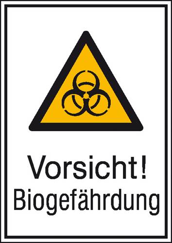 Warn-Kombischild Vorsicht! Biogefährdung Folie selbstklebend (B x H) 131mm x 185mm ISO 7010 1St.