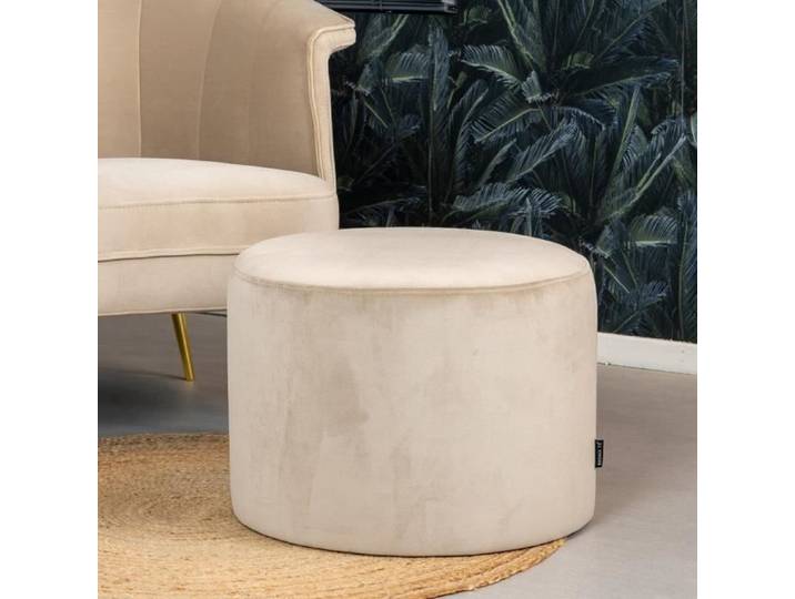 Pouf velours Anna beige - Livin24 - 1 place - Style scandinave moderne - Tissu - 50 cm