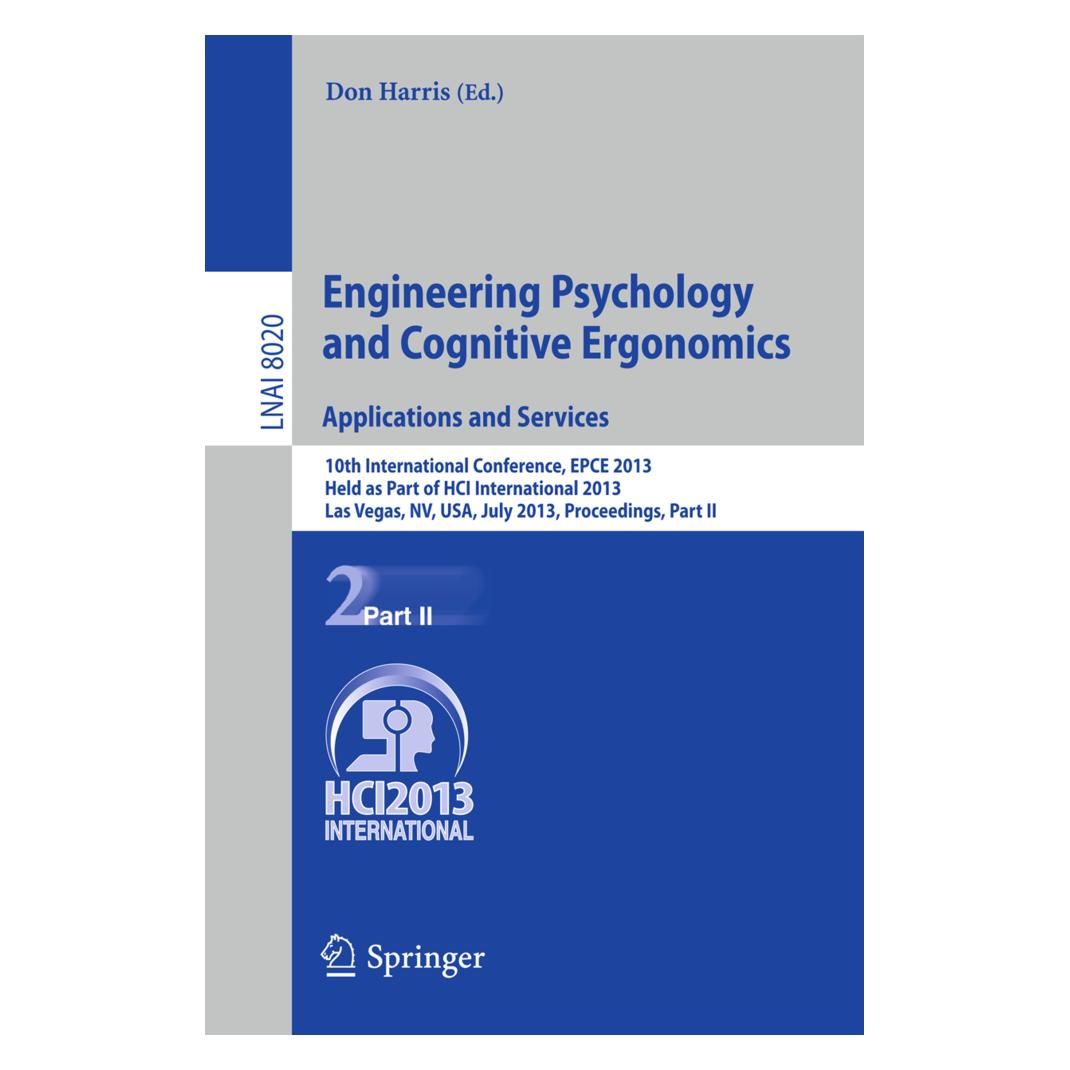 Springer Engineering Psychology and Cognitive Ergonomics. Applications and Services (Englisch, Softcover, Don Harris) (55523361)