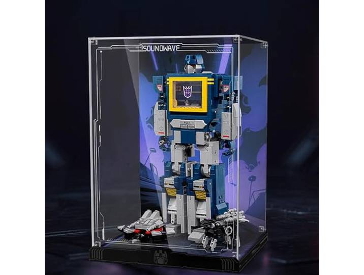 Acryl-Vitrine für Lego 10358 Soundwave Robotermodell, 3 mm staubdichte Schaukasten, Vitrine kompatibel mit Lego 10358 (Modell nicht im Lieferumfang enthalten)