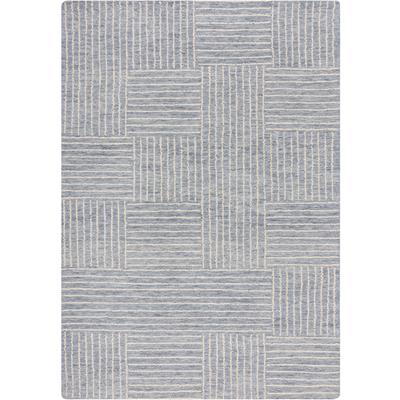 Wollteppich FLAIR RUGS "Abstract Check", blau, B:160cm H:5mm L:230cm, Wolle, Teppiche, Wolle, Teppich, Wohnzimmer, Schlafzimmer, Esszimmer