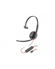HP Poly Blackwire 3210 3200 Series Headset On-Ear kabelgebunden aktive Rauschunterdrückung USB-C Schwarz Zertifiziert für Skype Unternehmen Avaya Certified Cisco Jabber UC-zertifiziert (8X2J8A6)