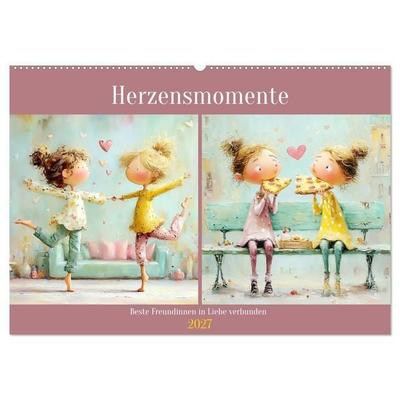 Herzensmomente. Beste Freundinnen in Liebe verbunden (Wandkalender 2027 DIN A2 quer), CALVENDO Monatskalender