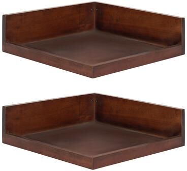 Kate and Laurel Levie Floating Corner Wood Wall Shelf - 2 Piece