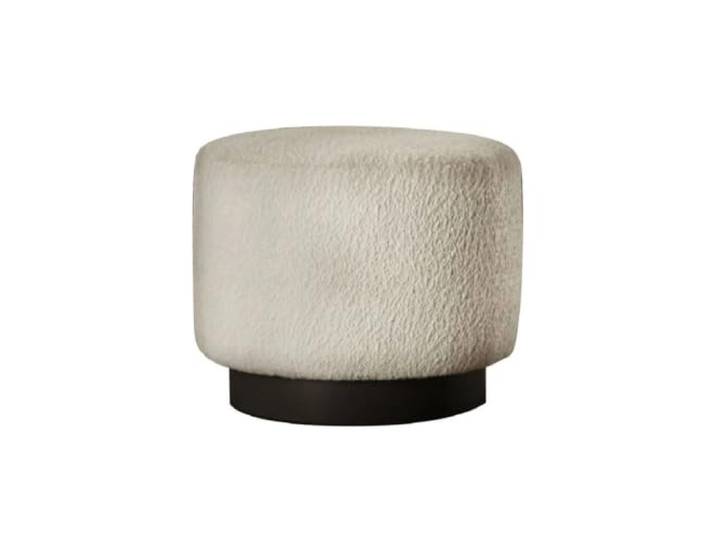 Sitzhocker gepolstert Runder Hocker aus Massivholzstoff Minimalistischer Sofa-Hocker im Wohnzimmer(45x45x42)