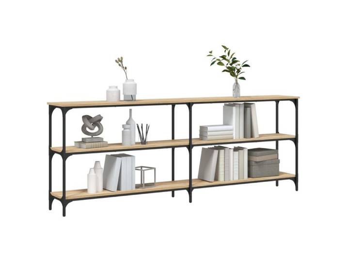 {January Sale}Table console industriel Petit Bureau table d'entré table d'appoint Chêne Sonoma 200x29x75cm - Bois d'ingénierie 8_4