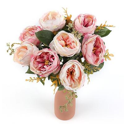 Künstliche Pfingstrosen der Sorte Austin Rose, europäisches Blumenarrangement für Hochzeiten, Außenbereiche, Heimdekoration, Tischdekoration