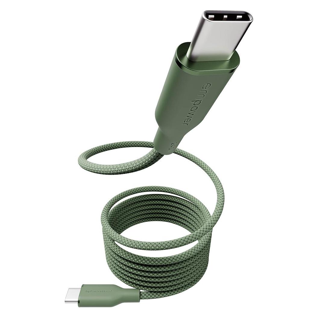 PanzerGlass empower by Magnetic 240W USB-C to USB-C Kabel | USB 2.0 | 1.5M | Sage (1.50 m, USB 2.0, 240 W) (EM59672)