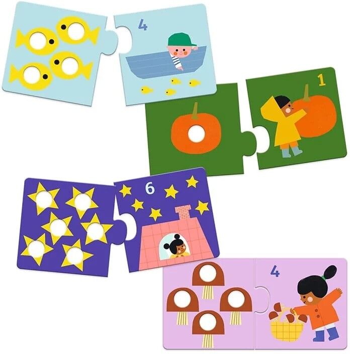 Puzzle duo 12x2 pcs Premiers chiffres - Djeco