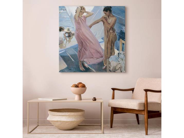 Toile Après le bain Feutre Gris/Gris 80 x 80cm