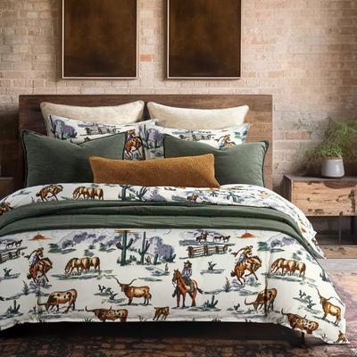 Paseo Road by HiEnd Accents Paseo Road Ranch Life Western Cowboy Rustic Western Bedding 3 Piece Comforter Set with Pillow Shams
