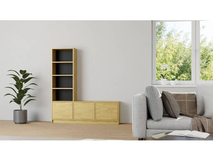 Stylishes Regalsystem Eiche Natur geölt