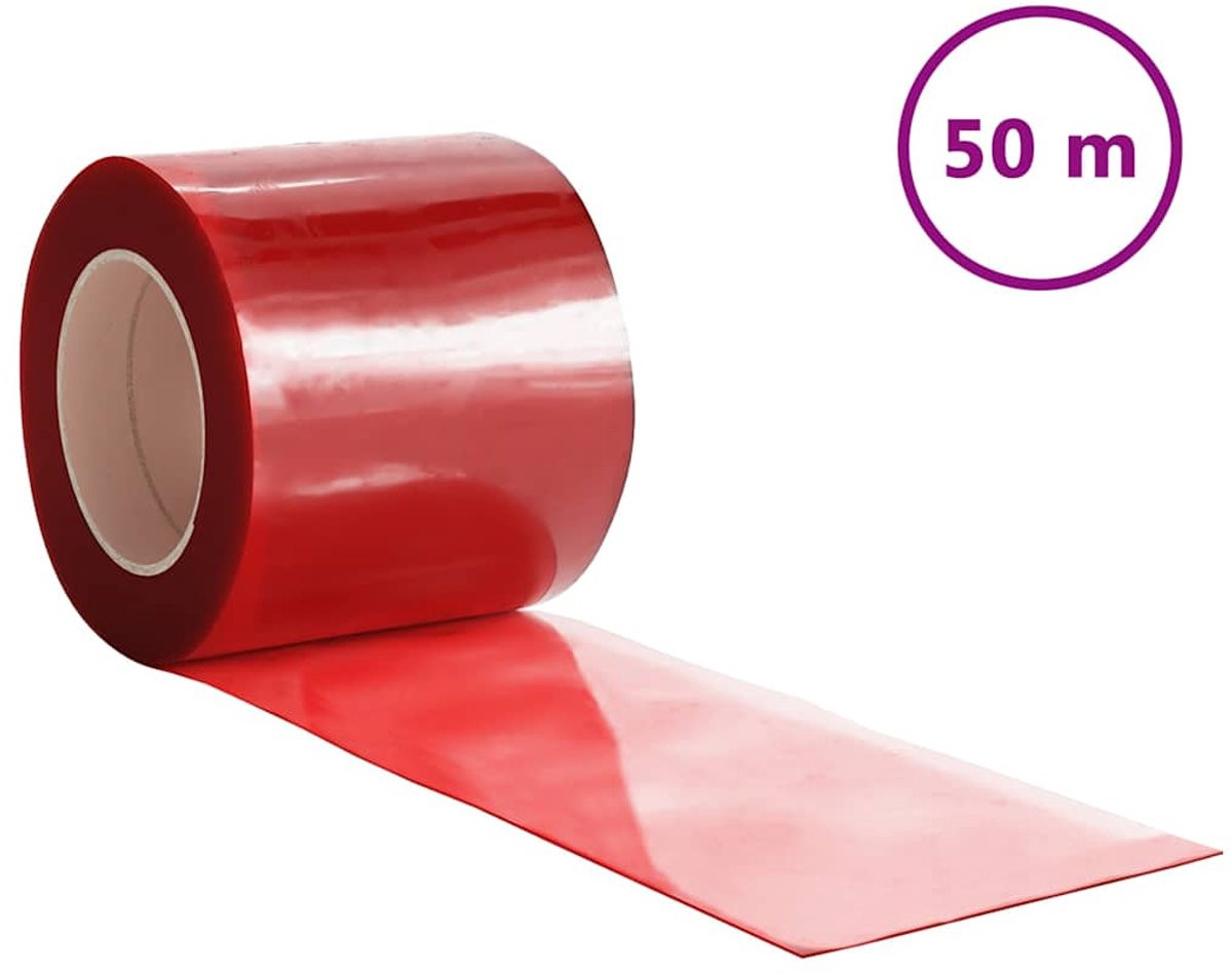vidaXL Deurgordijn PVC Rood 200 x 1,6 mm - 50 m