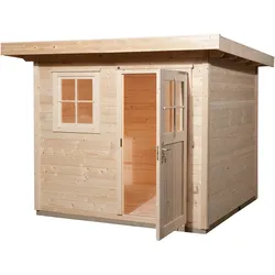 Weka 28 mm Gartenhaus 170 mit Vordach 70 Gr. 1 (235 x 211 cm) - 50 % Rabatt auf Dacheindeckung