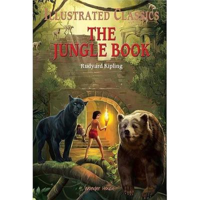The Jungle Book: Illustrated Abridged Children Classics English Novel with Review Questions (Hardback), Gebundene Ausgabe von Wonder House Books,