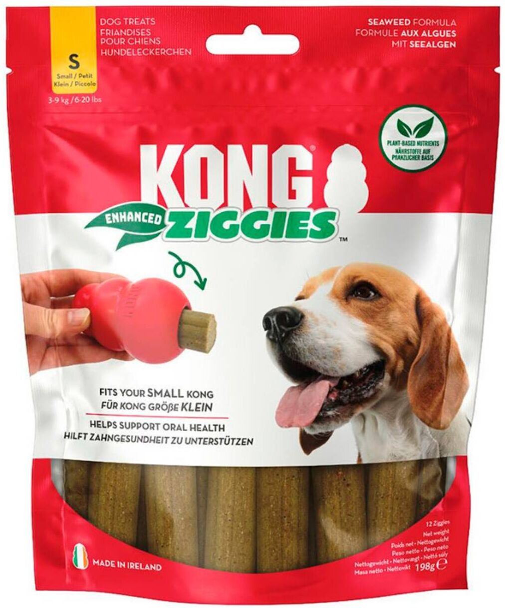 Kong Snack Vegetale per Cani Ziggies Enhanced S 198 g per Cani dai 3 ai 9 Kg