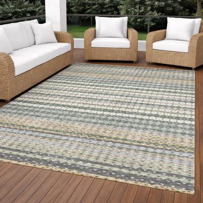 Addison Rugs Machine Washable Indoor/ Outdoor Stripe Lea Chantille Rug