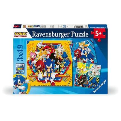 Kinderpuzzle 3x49 Teile - Sonic the Hedgehog - Die Abenteuer von Sonic