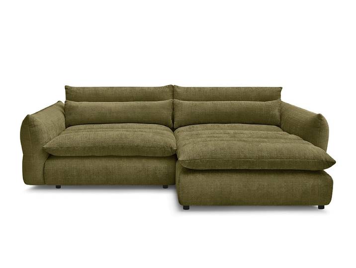 Ecksofa BOBOCHIC NEIL Stoff mit Textur grün