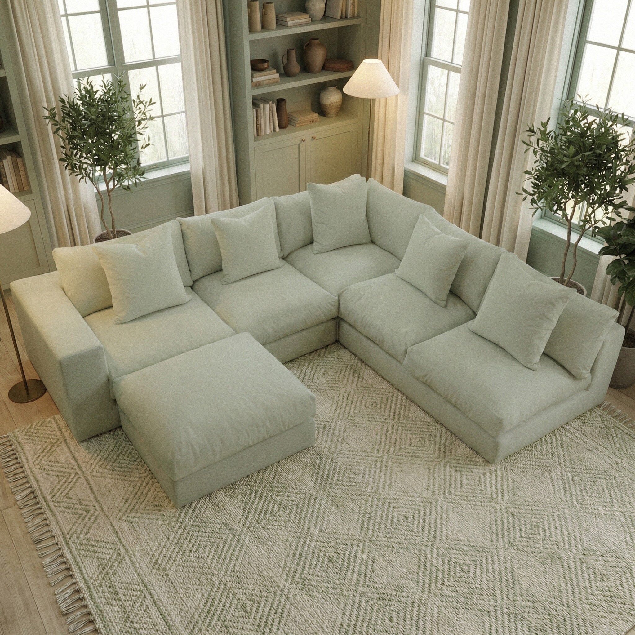 Sofa Style Hampshire Modular Corner Sofa in Moss Green