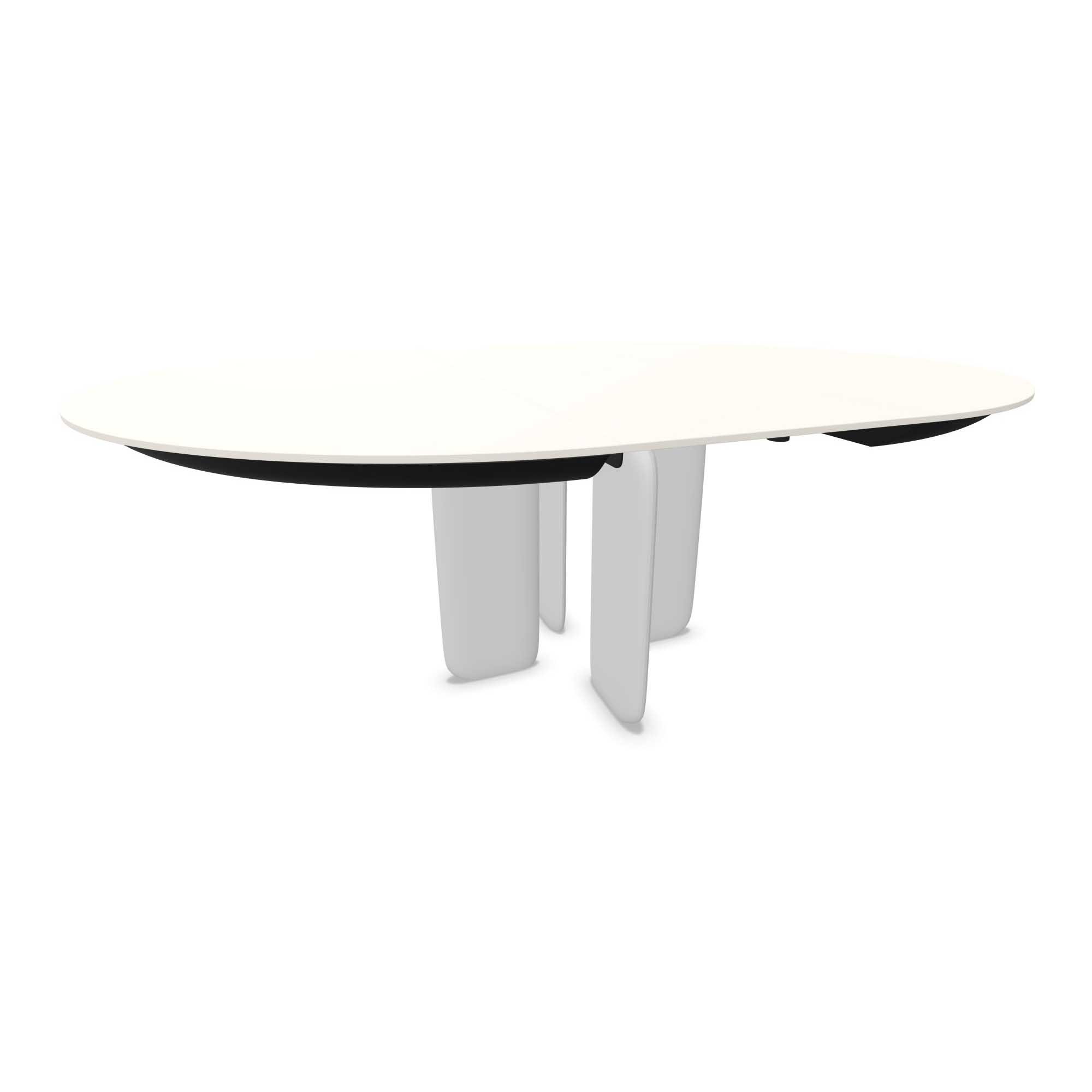Kristalia Pala Fenix-NTM® Indoor Tisch rund ausziehbar (Ø 140 - 190cm, MDF weiß ... Ø 140 - 190cm | MDF weiß lackiert | MDF beschichtet mit Fenix-NTM® weiß kos 0032 01PAL03