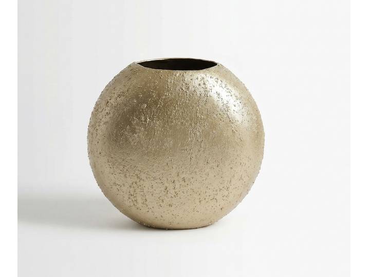 Vase Orbia B39 x T15 x H37 cm Metall Champagner Handgemacht, Wohnaccessoires