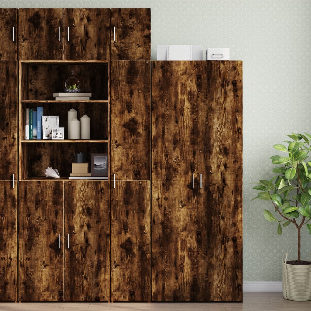 vidaXL Armario de pared madera ingeniería roble ahumado 30x42,5x40 cm Marrón