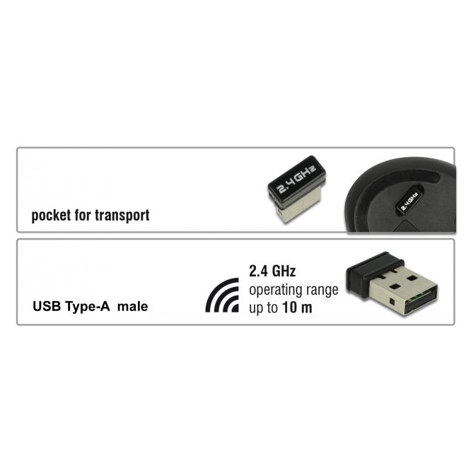 Delock 12528 5 Tasten Maus WIRELESS, rot (Kabellos) (12528)