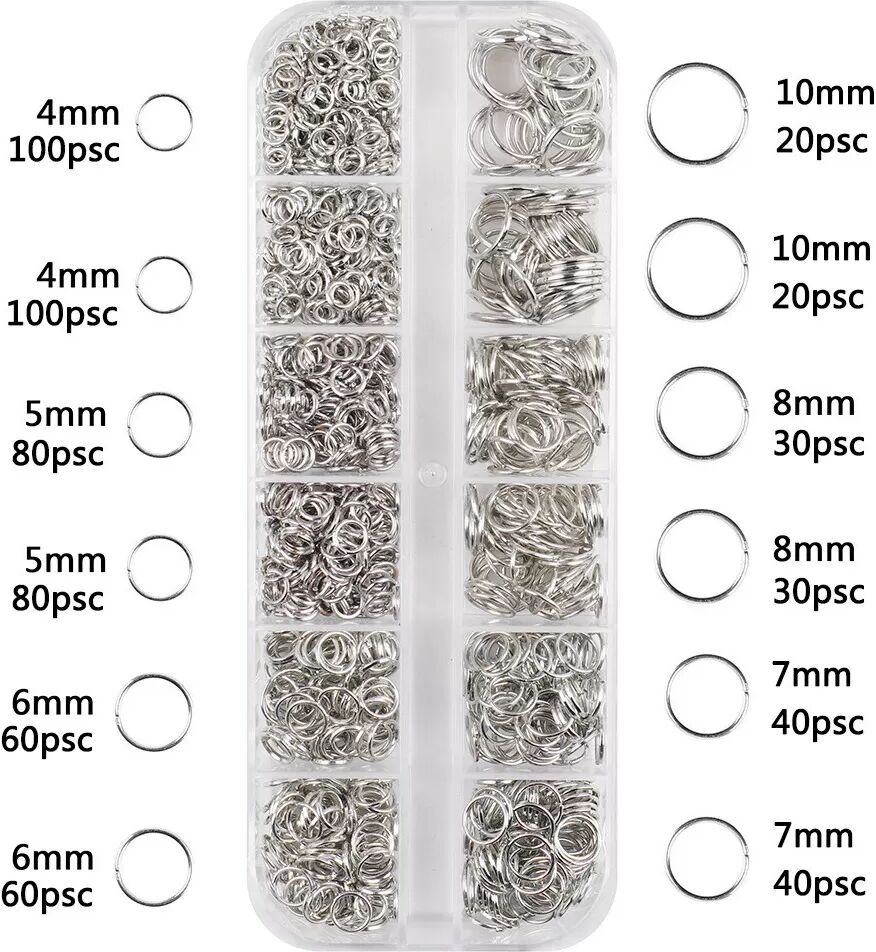 INF Fermoir mousqueton, anneau en fer, accessoires de bijoux, boîte de 17