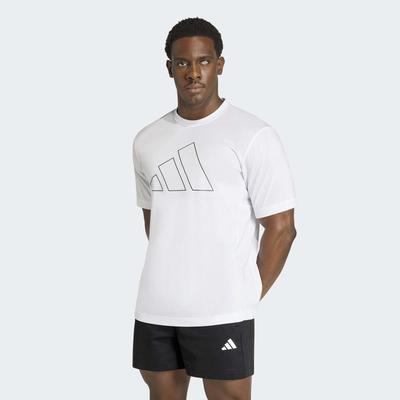 T-Shirt ADIDAS PERFORMANCE "WORKOUT ESSENTIALS FEELREADY LOGO", Herren, Gr. 3XL, weiß, Obermaterial: 70% Polyester, 30% Baumwolle, Rundhals, Shirts T-Shirt