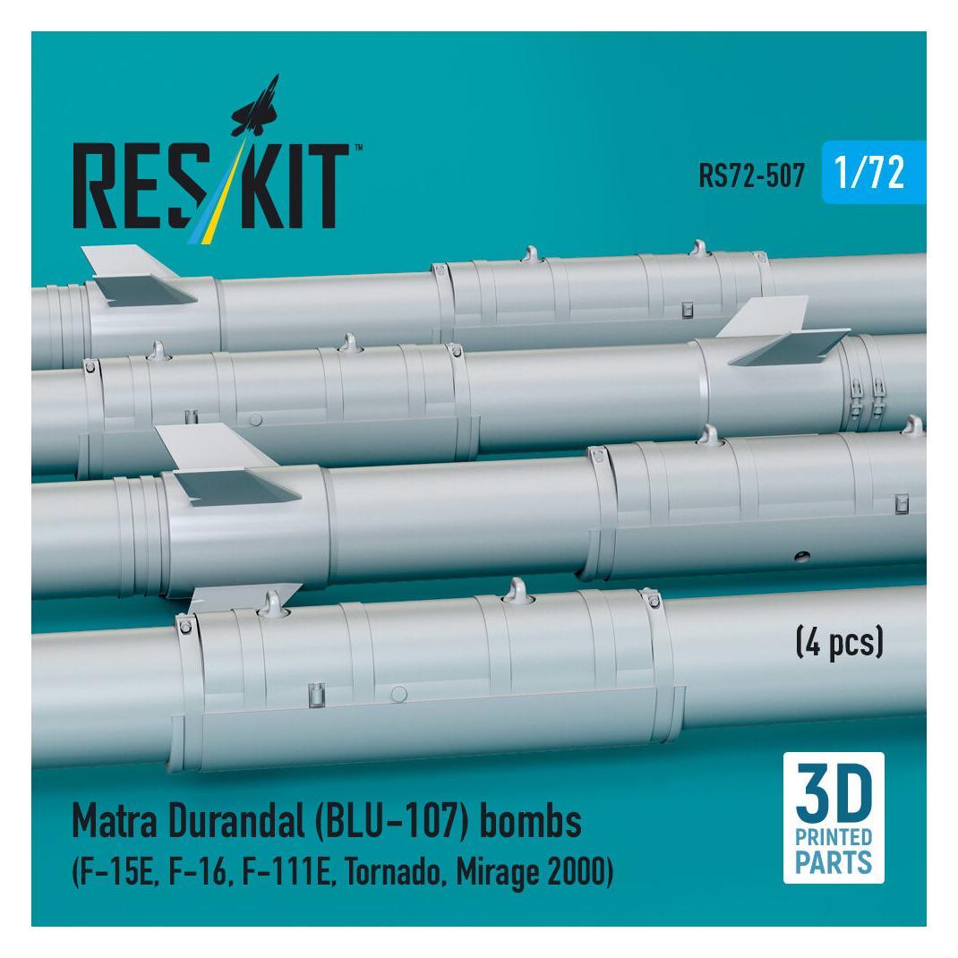 ResKit Matra Durandal (BLU-107) bombs (4 pcs) (F-15E, F-16, F-111E, Tornado, Mirage 2000) (3D Printed) (RS72-0507)