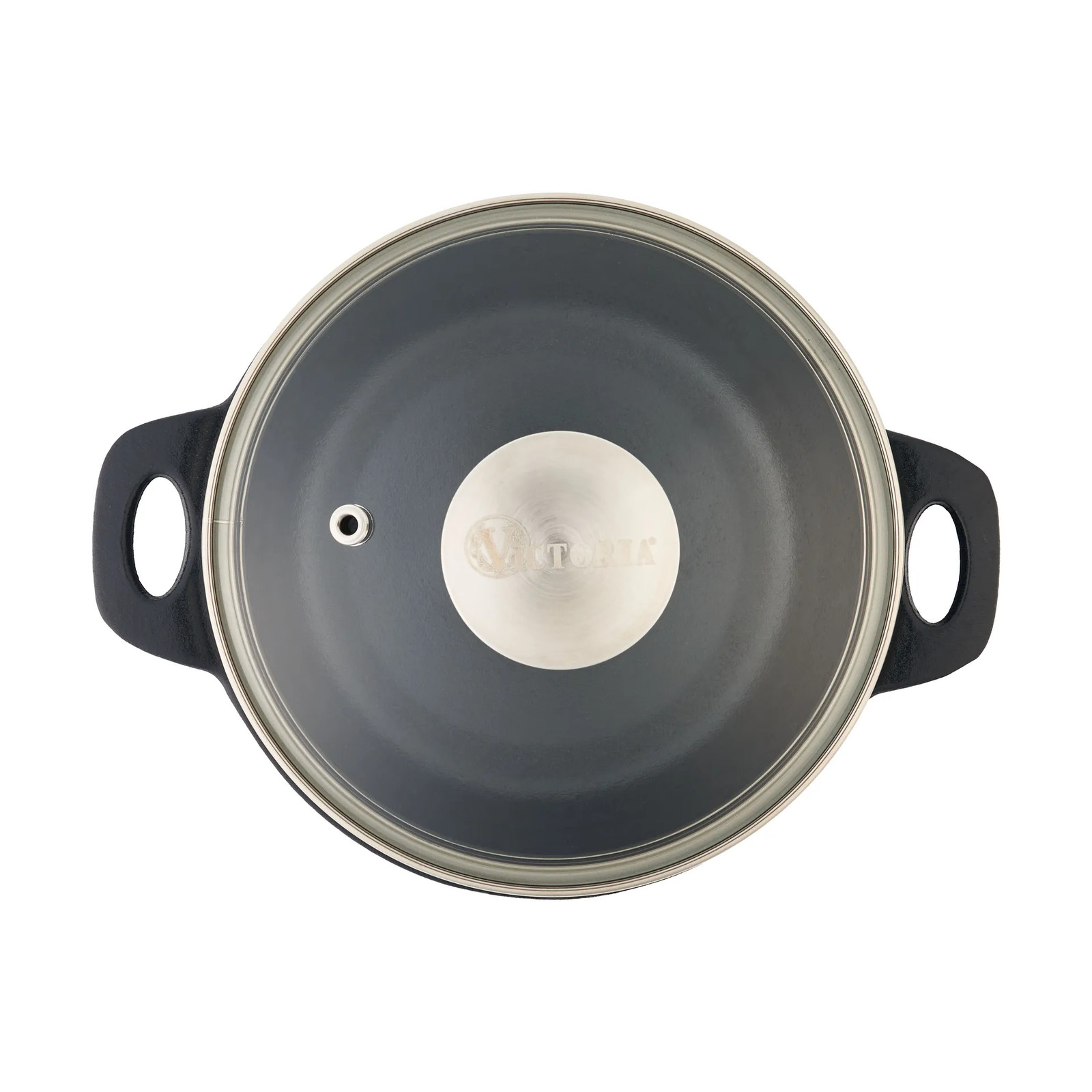 Victoria glazen deksel met stalen knop Ø16 cm