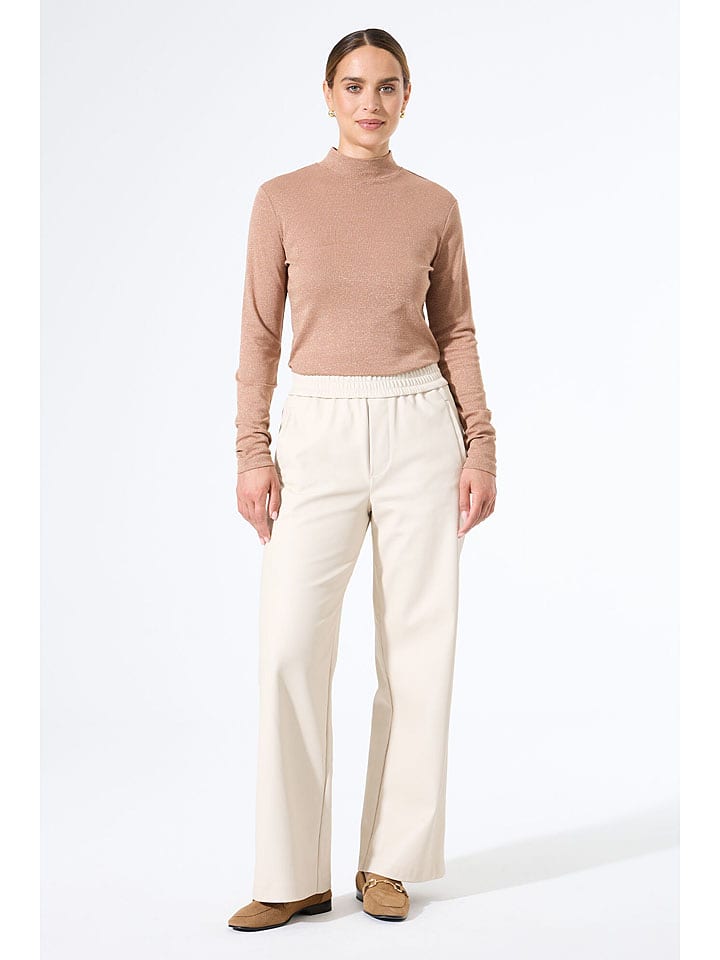 Garcia Kunstlederhose in Creme - M