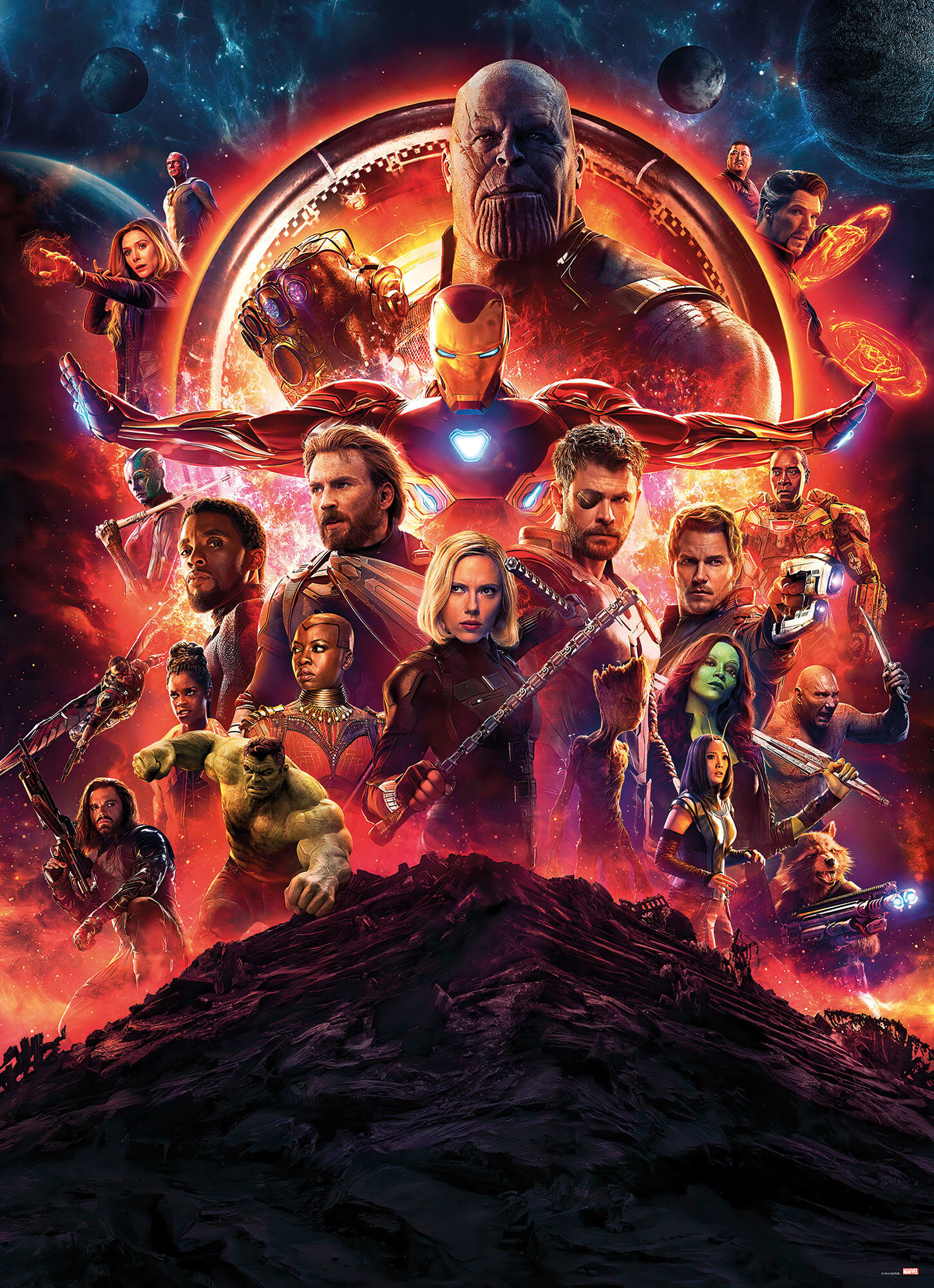 Fototapete KOMAR "Avengers-Infinity-War-Movie-Poster - Größe 184 x 254 cm", bunt, B:184m H:254m L:254m, Papier, Tapeten, Fototapete, Kinderzimmer