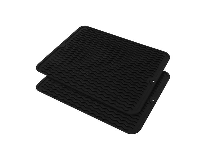 Abtropfmatte Silikon 40 x 30 cm 2er Set schwarz