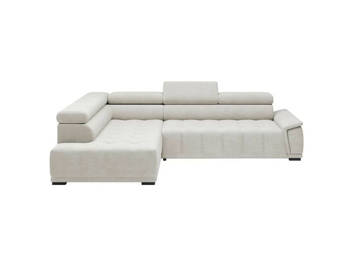 Ecksofa GREMIO 206/283 cm Sandfarben Chenille, Webstoff