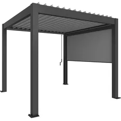 Biohort Sonnenschutzrollo manuell für Pergola für 4 m Seite dunkelgrau-metallic