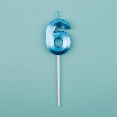 Multisell Products Hub Blue Pink Number Candles, Cake Topper For Birthday, Baby Shower Decorations blue No 6