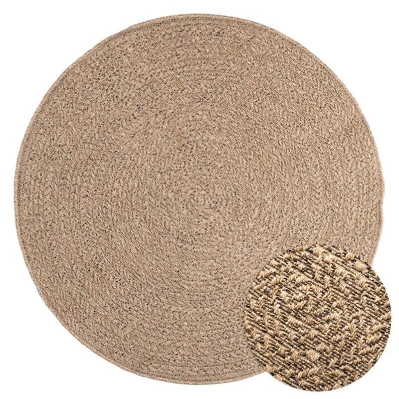 vidaXL ZIZUR Rond Tapijt - Jute Look - Polypropyleen - Wood Look